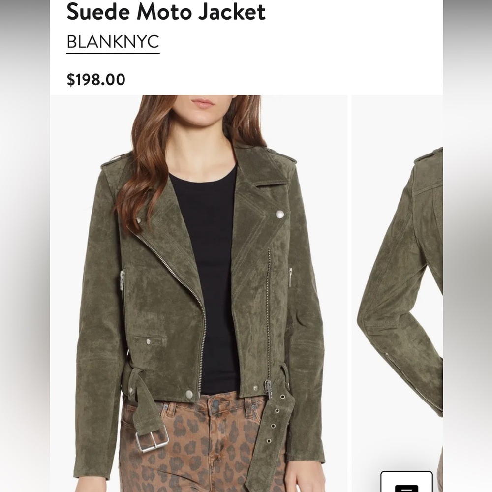 Blank NYC Olive Suede Jacket